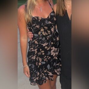 Saltwater LUXE Black and Brown Floral dress